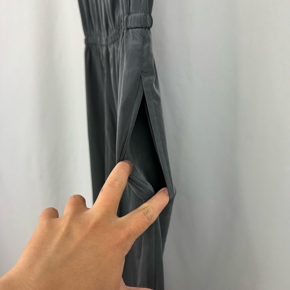 Banana Republic Sz 4 Sleeveless Jumpsuit 1/4 Zip Olive Grey Lightweight City NWT - Picture 8 of 14